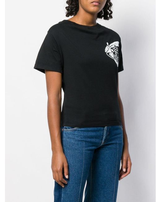 Vivienne Westwood Anglomania Logo T-shirt in Black - Save ...