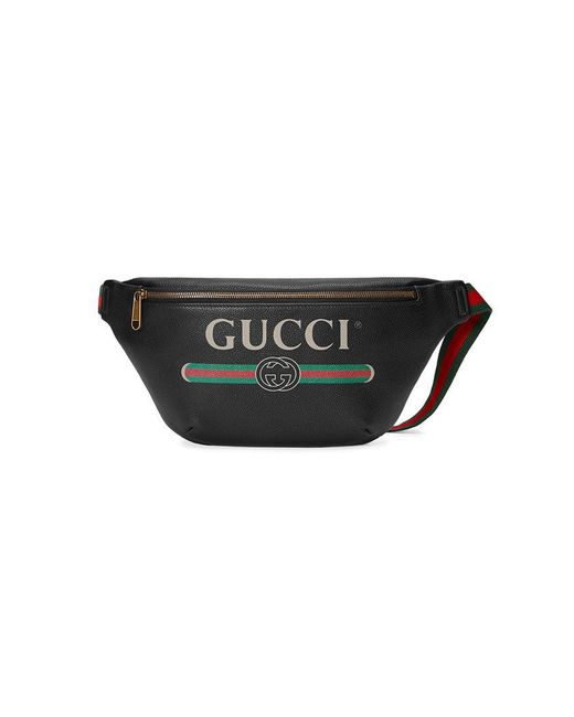 gucci print leather belt bag price