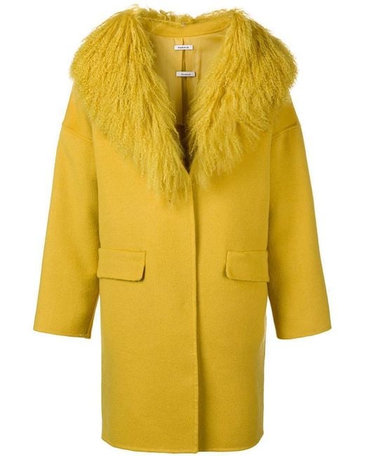 h o P a s Yellow Fur Coat Lyst Collar r qqTZUwOI
