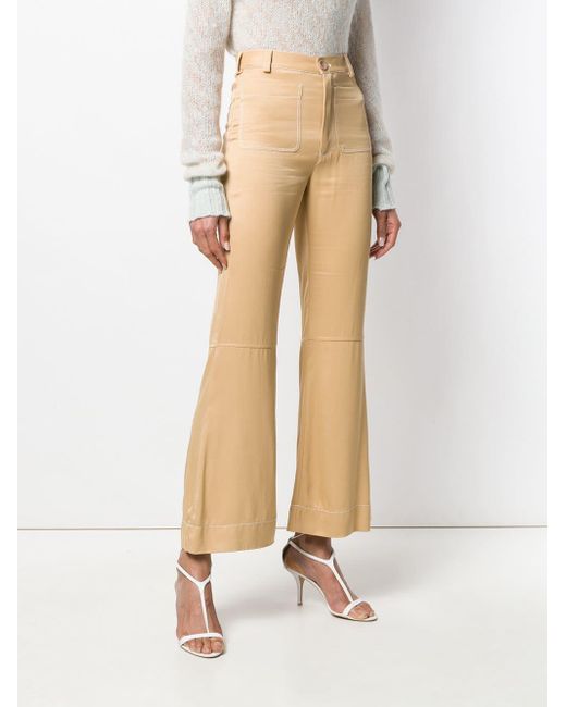 See By Chloé Flared Trousers in Brown - Lyst