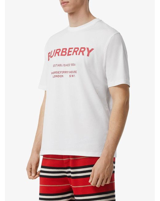 Burberry Horseferry Print Cotton T-shirt in White for Men - Lyst