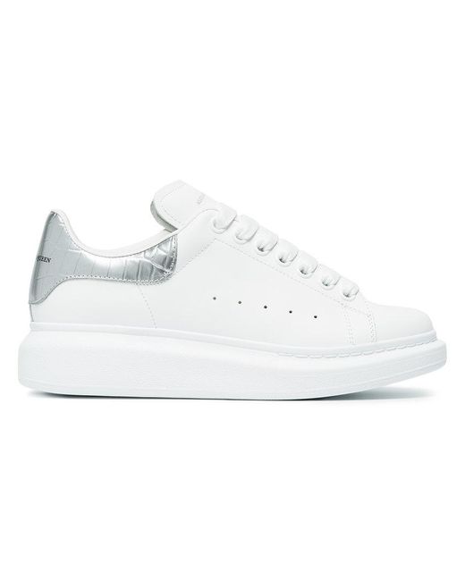 Lyst - Alexander mcqueen White & Silver Oversized Trainers in White