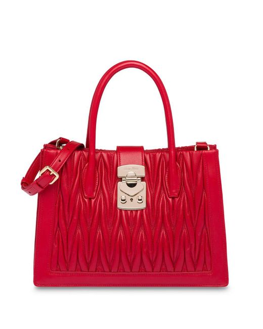 miu confidential matelassé nappa leather bag