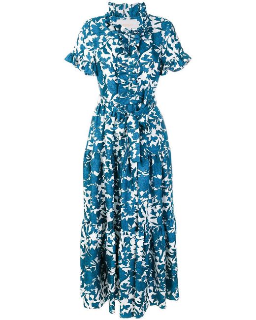 Lyst - La doublej editions Lilium Printed Dress in Blue