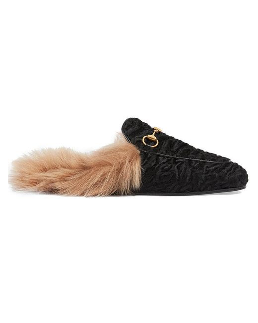 gucci princetown slipper with fur