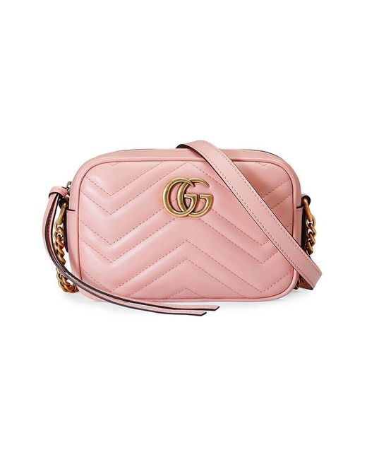 Gucci Gg Marmont Matelassã© Mini Bag in Pink - Save 19% | Lyst