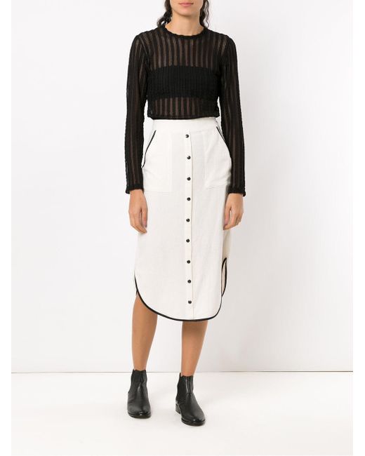Falda En Midi Lyst Olympiah Blanco Jasmine TcFK13lJ