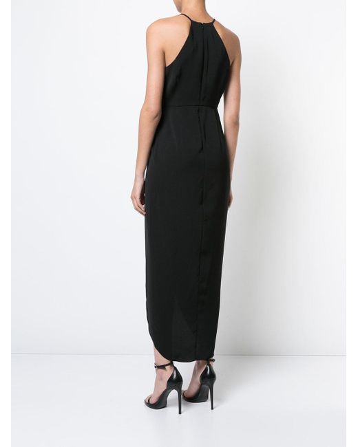 Lyst - Shona Joy Draped Wrap-effect Dress in Black