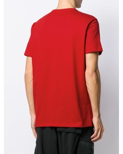 Moncler Cotton Logo Print T-shirt in Red for Men - Save 22% - Lyst