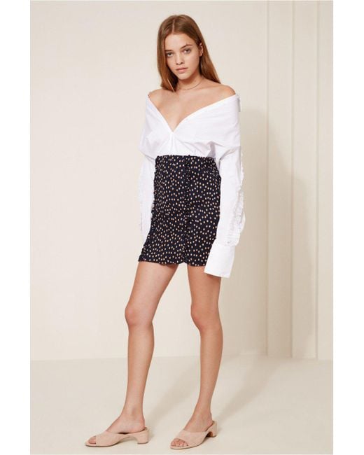 the fifth label navy w peach Atlanta Polka Dot Skirt