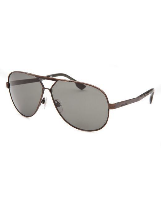 Diesel Mens Aviator Bronze-tone Sunglasses in Gold for ...