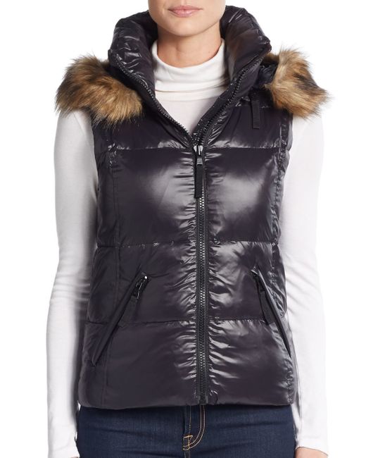 Download S13/nyc Snowcat Faux Fur-trimmed Down Vest in Black (jet ...