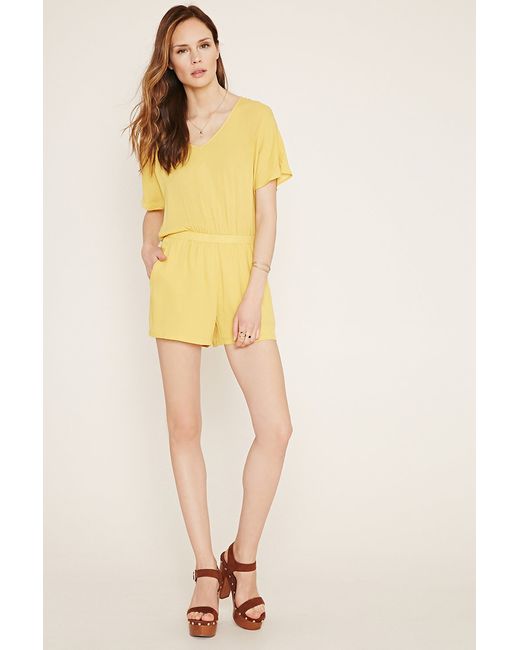 lyst forever 21 contemporary v neck cami romper in black forever 21 contemporary v neck romper in yellow lyst lyst forever 21 contemporary v neck cami romper in black forever 21 contemporary v neck romper in yellow lyst