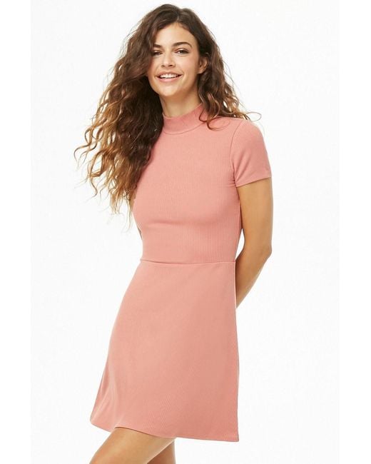 Download Lyst - Forever 21 Women's Mock Neck Fit & Flare Dress in ...