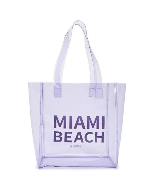 Women S Transpa Miami Beach Tote Bag Purple