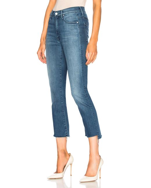 Mother Insider Crop Step Fray in Blue | Lyst