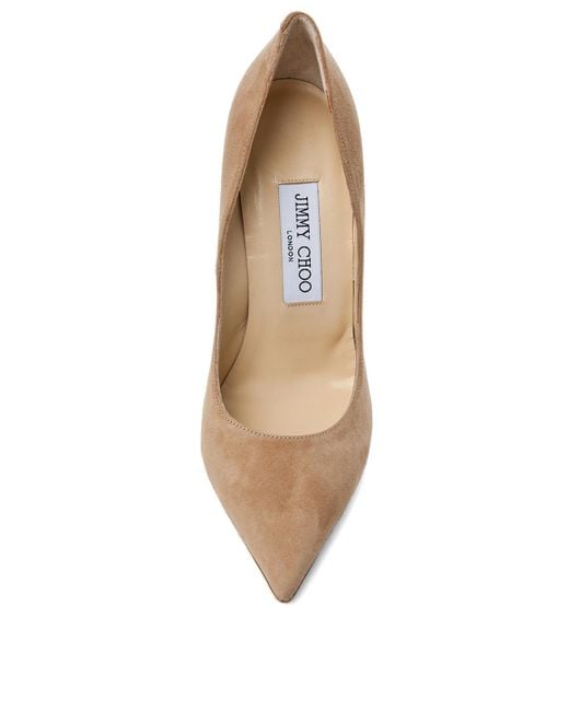 Jimmy choo Anouk Suede Pumps in Natural | Lyst