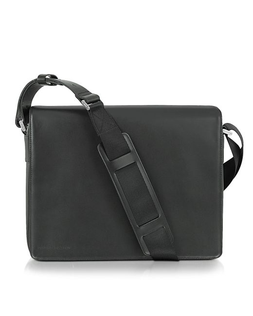 Porsche design Black Leather Messenger Bag in Black for Men | Lyst