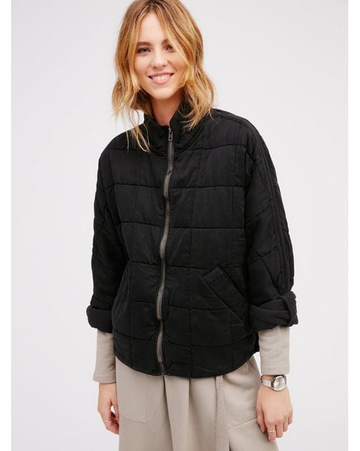 Free people Dolman Quilted Jacket in Black Lyst