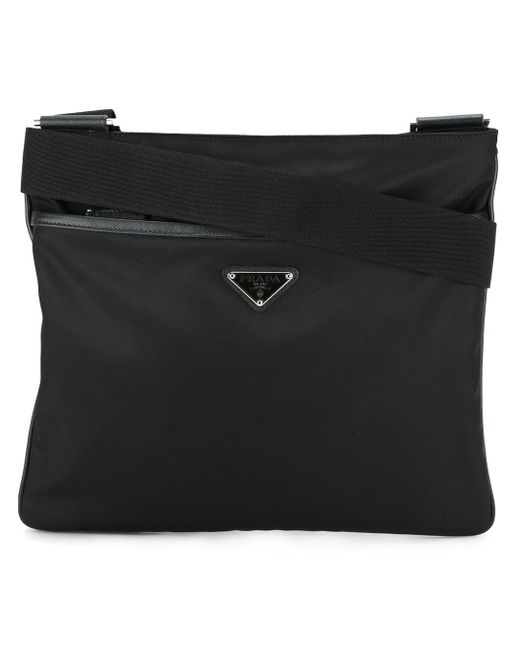 Prada Nylon Messenger Bag in Black for Men - Save 2.9824561403508767% ...
