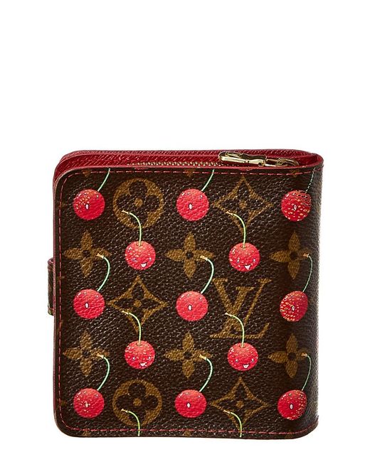 Louis Vuitton Limited Edition Takashi Murakami Cherry Blossom Monogram Canvas Zippy Compact ...