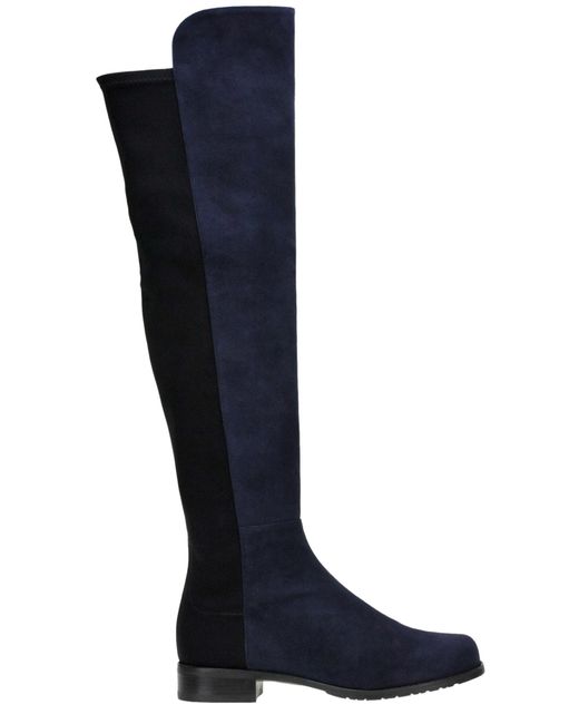 stuart weitzman navy blue boots