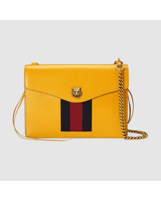 Gucci Animalier Leather Shoulder Bag in Yellow (yellow leather) | Lyst
