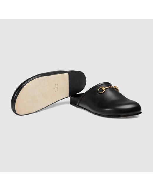 gucci leather horsebit slipper mens