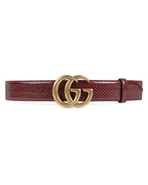 Gucci Ayers Belt With Double G Buckle in Red | Lyst