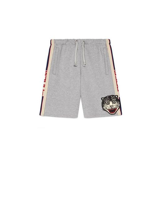 Gucci Stripe Cotton Shorts in Gray for Men - Save 19% - Lyst