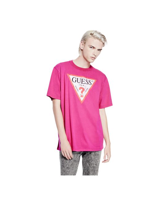 iGuess Originalsi Classic Logo Tee in Pink for Men Lyst