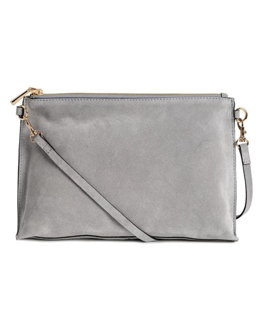 Lyst - H&M Suede Shoulder Bag in Gray
