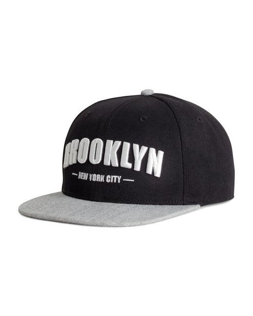 H&m Embroidered Cap in Black for Men (Black/Brooklyn) - Save 39% | Lyst