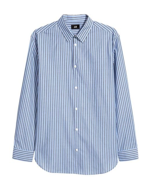 Lyst - H&m Cotton Shirt Relaxed Fit in Blue for Men