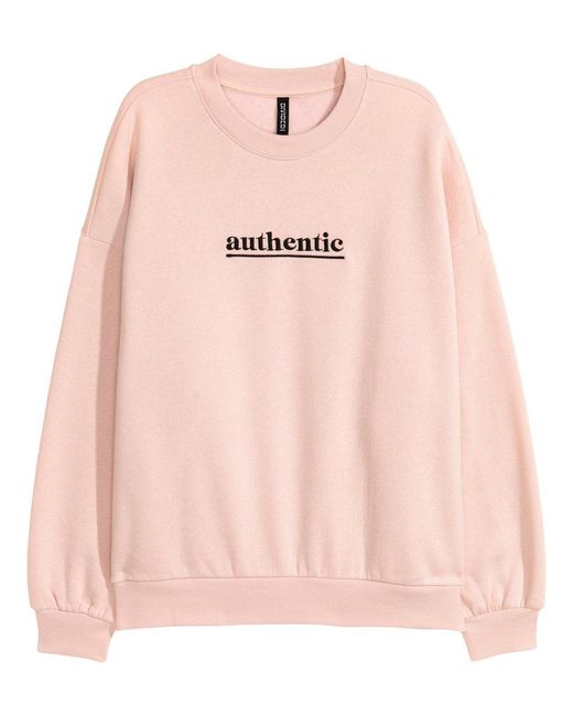 H&m Sweatshirt With A Motif in Pink | Lyst