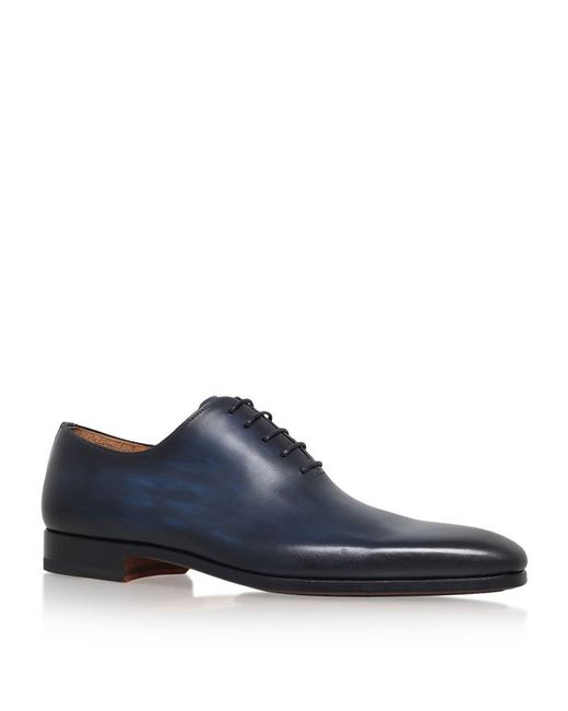 Saks fifth avenue Wholecut Oxford Shoe in Blue for Men | Lyst