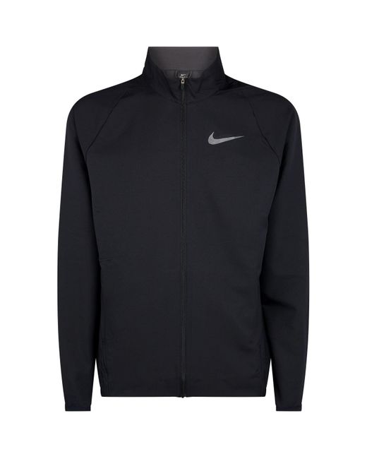 nike running dri fit jacket in black