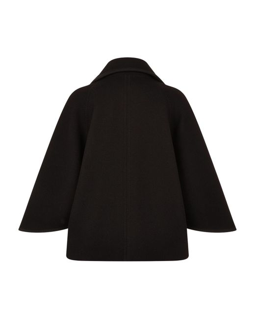 Chloé Short Cape Coat in Black | Lyst