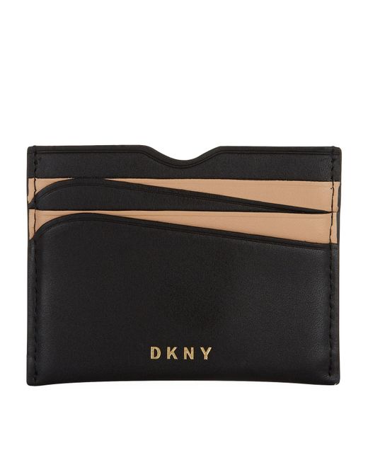 Dkny Logo Embossed Card Holder in Black Lyst