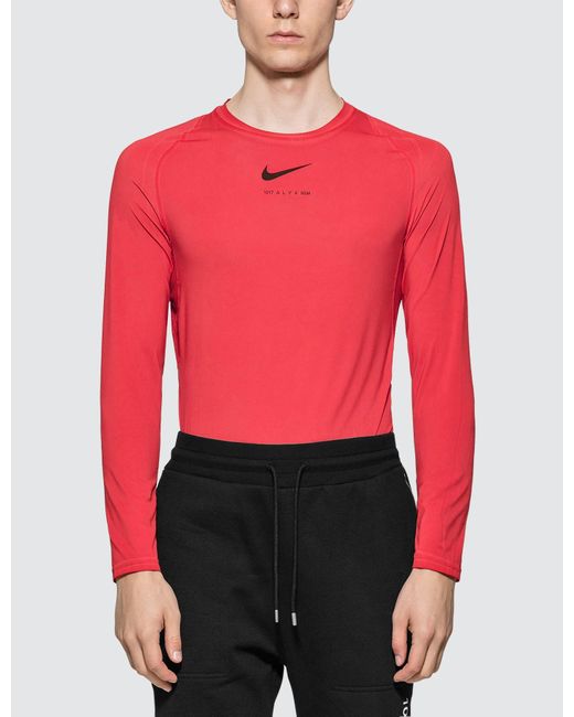 Buy Nike Pro Combat Long Sleeves Top (Red) Online India
