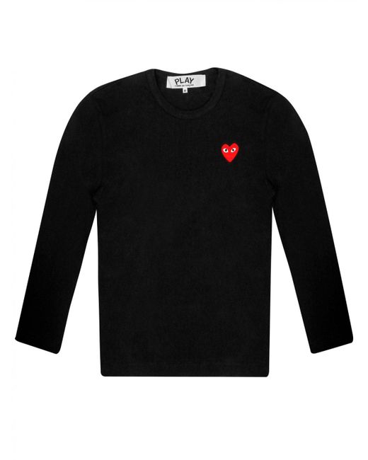 Lyst - Comme Des GarÃ§ons Play Mens Red Heart L/s T-shirt Black in Red for Men