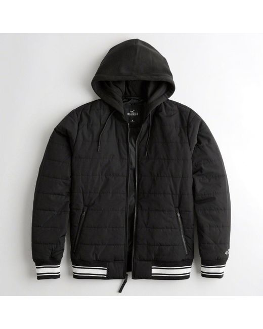Lyst Hollister Guys Hooded Bomber Jacket From Hollister in Black for Men