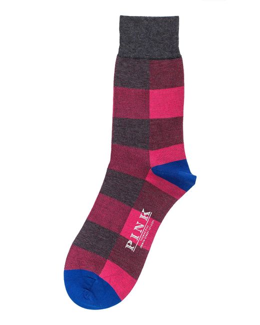 Thomas pink Bewick Check Socks in Pink for Men | Lyst