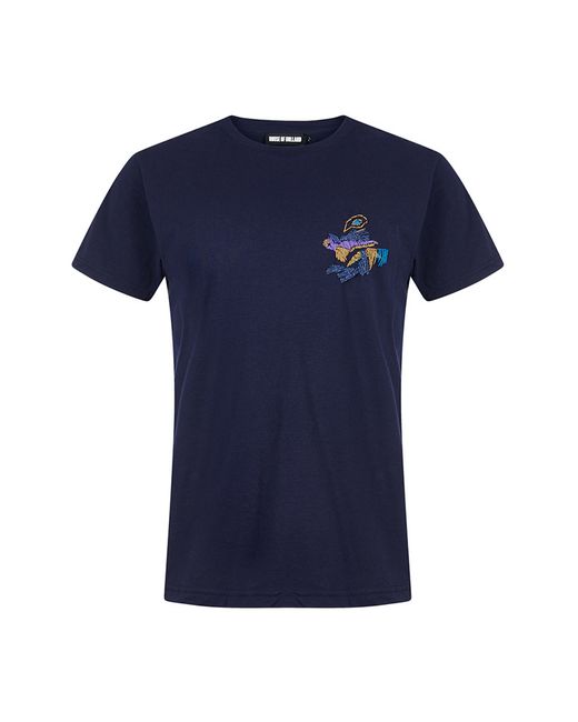 House of holland Embroidered Pocket T-shirt in Blue for Men | Lyst