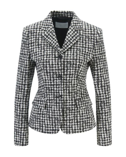BOSS Cotton Slim-fit Jacket In Irregular-check Italian Fabric in ...