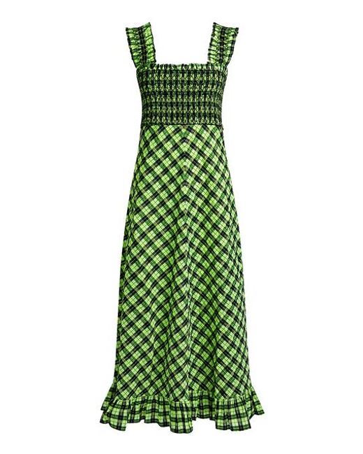ganni seersucker green