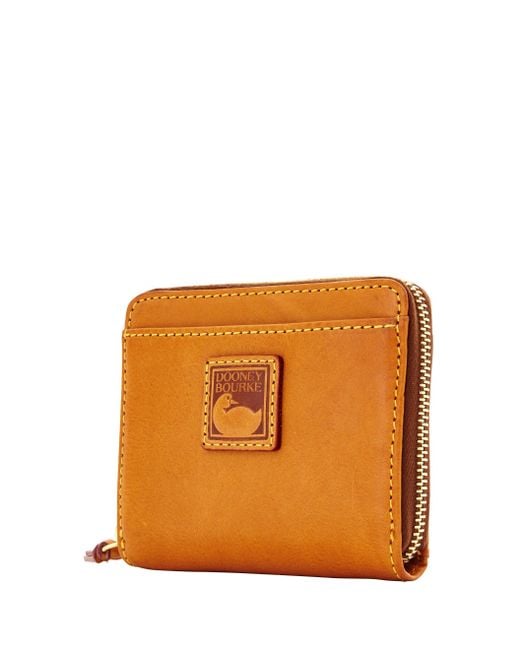 Dooney & Bourke Leather Florentine Small Zip Around Wallet in Natural - Save 31% - Lyst