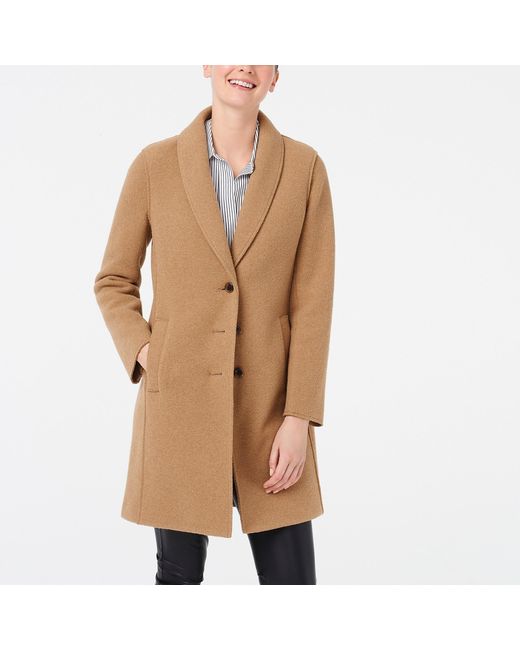 J.Crew Boiled Wool Topcoat in Camel (Natural) - Lyst