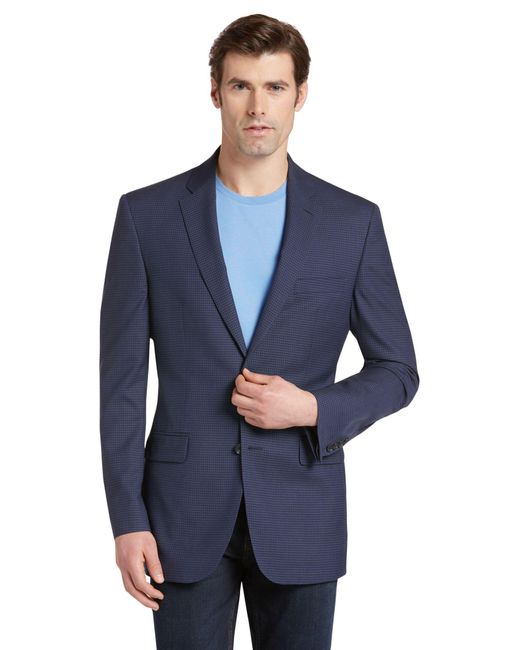 Jos. a. bank Traveler Collection Tailored Fit Check Sportcoat in Blue ...