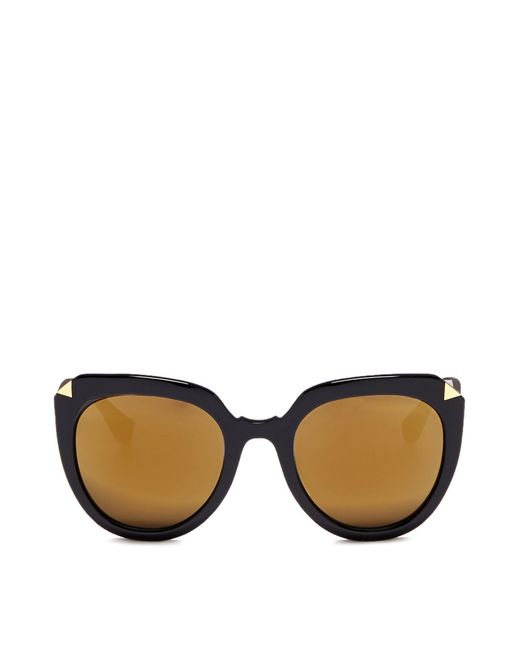 stephane christian moka acetate cat eye mirror sunglasses in black lyst stephane christian moka acetate cat eye mirror sunglasses in black lyst
